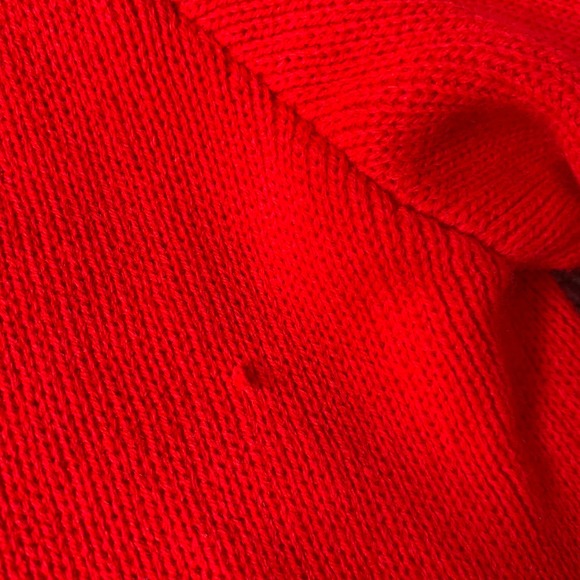 Tally Ho Womens Cardigan Sweater Size Medium Red Long Sleeves Button Front - Picture 6 of 11